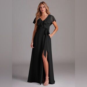 Azazie Black Bridesmaid Dress, worn one time and no alterations were done!